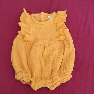 Cat & Jack mustard yellow (gold) baby girl romper